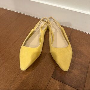 Yellow Suede Slingback Flats